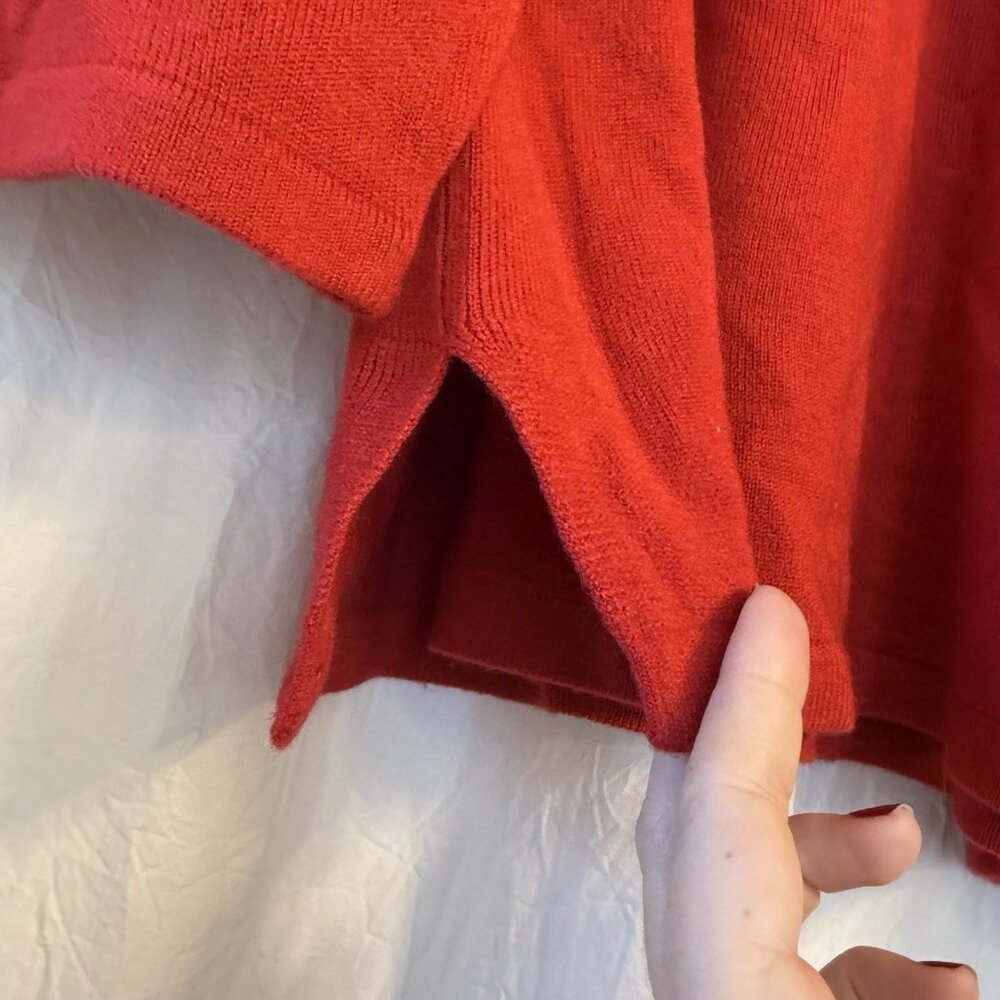 Quacker Factory 1/4 Side Zip Rhinestone Pullover Sweater Womens 1X Red Cozy Soft - Picture 11 of 12